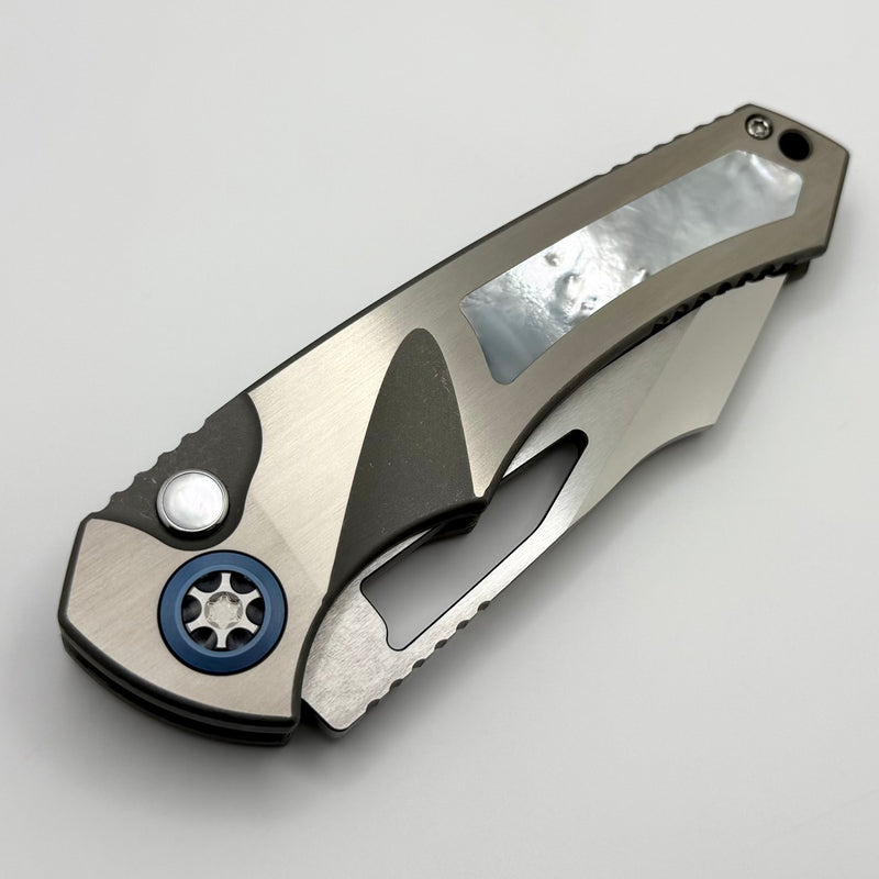 Heretic Custom Pariah M/A Hefted Titanium Handles w/ Mother of Pearl Inlays & Mirror Polish
