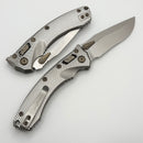 Microtech Amphibian Mini RAM LOK Stonewash Titanium Fluted & Stonewash M390MK W/ Flamed Accents 137MRL-10FLMS4
