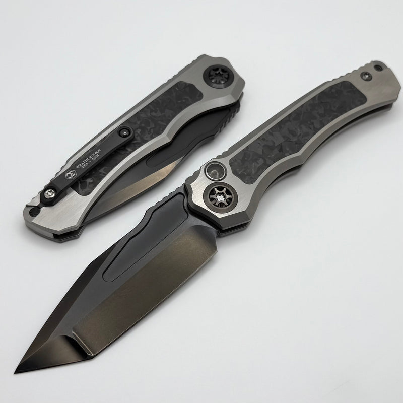 Heretic Custom Wraith Auto V4 w/ CarboTi Techno Carbo Inlays & High Sheen DLC Tanto Blade