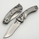 Microtech Amphibian Mini RAM LOK Stonewash Titanium Frag & Stonewash M390MK W/ Bronze Accents 137MRL-10FRMS1