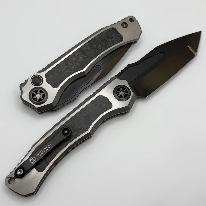 Heretic Custom Wraith Auto V4 w/ CarboTi Techno Carbo Inlays & High Sheen DLC Tanto Blade