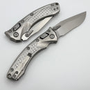 Microtech Amphibian Mini RAM LOK Stonewash Titanium Frag & Stonewash M390MK W/ Bronze Accents 137MRL-10FRMS1