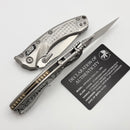 Microtech Amphibian Mini RAM LOK Stonewash Titanium Frag & Stonewash M390MK W/ Bronze Accents 137MRL-10FRMS1