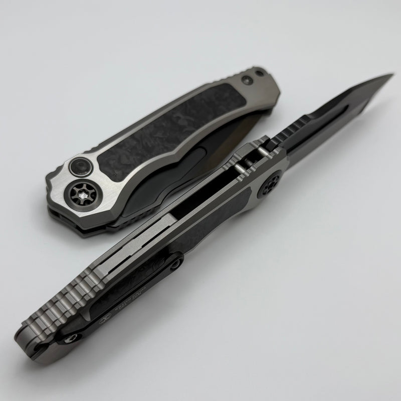 Heretic Custom Wraith Auto V4 w/ CarboTi Techno Carbo Inlays & High Sheen DLC Tanto Blade