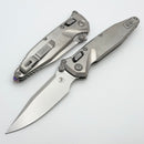 Marfione Select Microtech Socom Ram-Lok Titanium Slab Handles w/ Purple Accents & Stonewash M390MK 160RLS-10MS4