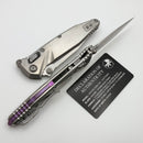Marfione Select Microtech Socom Ram-Lok Titanium Slab Handles w/ Purple Accents & Stonewash M390MK 160RLS-10MS4