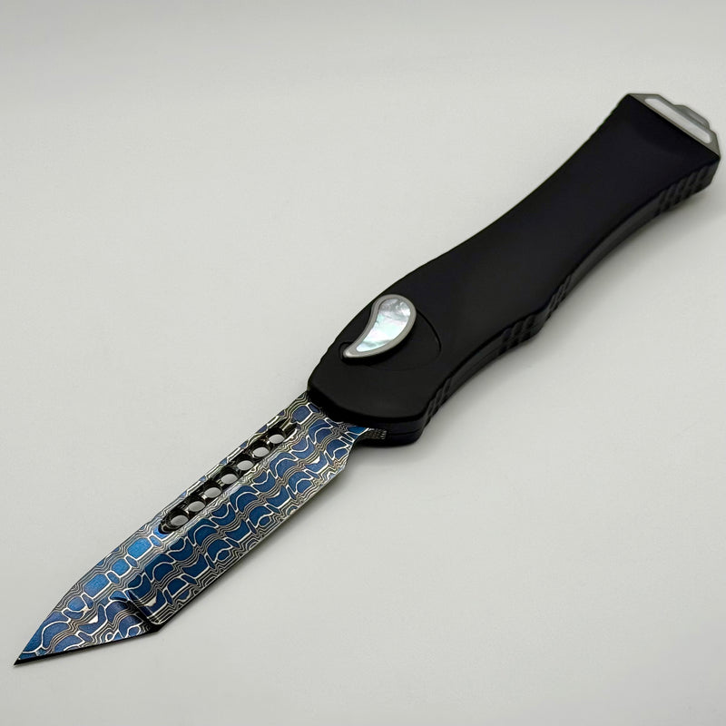 Heretic Custom Hydra V4 w/ Black Aluminum Handle & Blued Vegas Forge Tanto