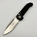 Pre-Owned Microtech Knives LUDT Gen III Satin Partial Serrated Drop Point w/ Black Handle 1135-5