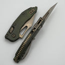Microtech Marfione Select Manual M-Stitch RAM LOK Antique Green Titanium Handles & Bronze M390MK 169MRL-13MS1