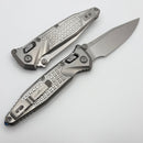 Marfione Select Microtech Socom Ram-Lok Titanium Frag Handles w/ Blue Accents & Stonewash M390MK 160RL-10FRMS3