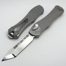 Heretic Custom Hydra V4 Stainless Steel Handle w/ Black Pearl Inlays & Cracked Ice Tanto