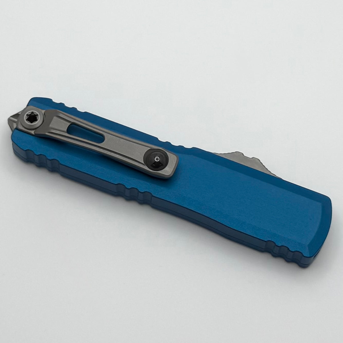 Microtech UTX-70 Gen IV w/ Blue Handle & Stonewash T/E M390MK 11494-10