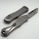 Heretic Custom Hydra V4 Stainless Steel Handle w/ Black Pearl Inlays & Cracked Ice Tanto