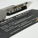 Heretic Custom Hydra V4 Stainless Steel Handle w/ Black Pearl Inlays & Cracked Ice Tanto