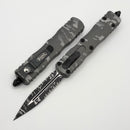Microtech Dirac Pixel Camo Natural Clear w/ Black Part Serrated D/E 225-2NCPXC