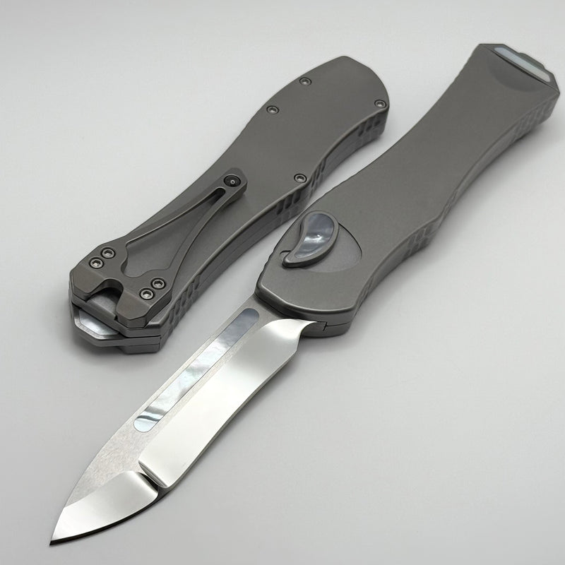 Heretic Custom Hydra V4 Stainless Steel Handle w/ Mother of Pearl Inlays & Mirror Recurve