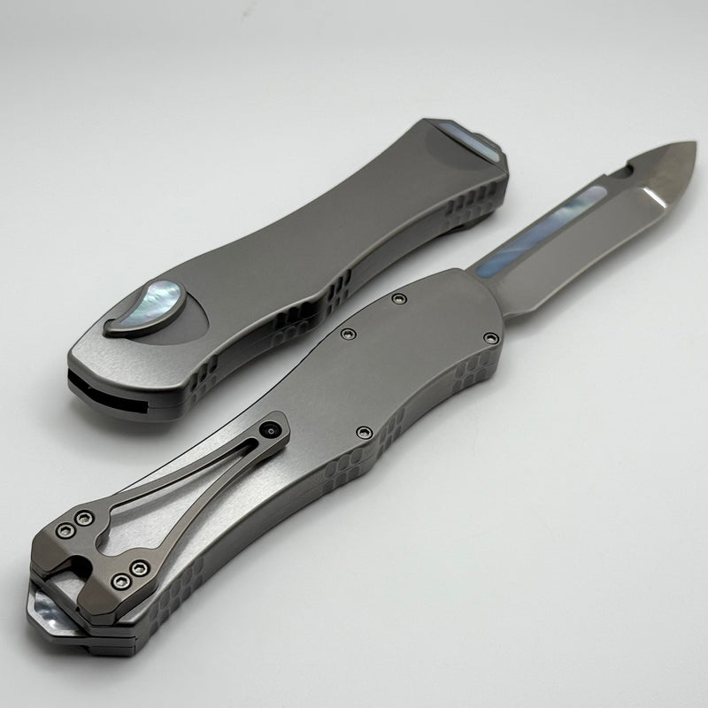 Heretic Custom Hydra V4 Stainless Steel Handle w/ Mother of Pearl Inlays & Mirror Recurve