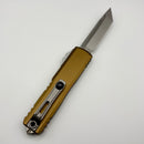 Pre-Owned Microtech UTX-85 Gen IV w/ Tan Handle & Stonewash Full Serrated T/E M390MK 12334-12TA