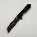 Pre-Owned Heretic Knives M/A Jinn Flipper w/ Black Topo Aluminum Handles & DLC MagnaCut H213-TOPO