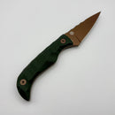 Aux Mfg Deadhead Karl Jr. Fixed Blade w/ Green Micarta & Rose Gold PVD 14C28N Blade Production Series