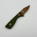Aux Mfg Runt Rose Gold PVD 14C28N w/ Green G-10 Handle Production Series AUX011GRN