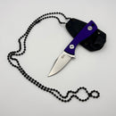 Aux Mfg Runt Stonewash 14C28N w/ Purple G-10 Handle Production Series AUX011PPL