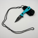 Aux Mfg Runt Black PVD 14C28N w/ Tiffany Blue G-10 Handle Production Series AUX011TIF
