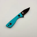 Aux Mfg Runt Black PVD 14C28N w/ Tiffany Blue G-10 Handle Production Series AUX011TIF