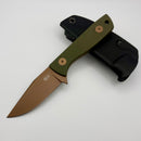 Aux Mfg Runt XL Rose Gold PVD 14C28N w/ Green G-10 Handle Production Series AUX012GRN
