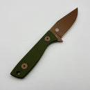 Aux Mfg Runt XL Rose Gold PVD 14C28N w/ Green G-10 Handle Production Series AUX012GRN