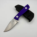 Aux Mfg Runt XL Stonewash 14C28N w/ Purple G-10 Handle Production Series AUX012PPL
