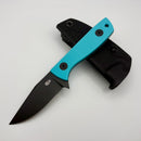 Aux Mfg Runt XL Black PVD 14C28N w/ Tiffany Blue G-10 Handle Production Series AUX012TIF