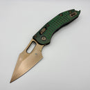 Pre-Owned Microtech Marfione Select Manual Stitch RAM LOK Antique Green Frag Titanium Handles & Bronze M390MK 169RL-13FRMS1