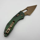 Pre-Owned Microtech Marfione Select Manual Stitch RAM LOK Antique Green Frag Titanium Handles & Bronze M390MK 169RL-13FRMS1