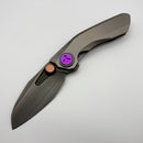 Pre-Owned Reate Knives VK-Frok Wire Wheel Titanium Handle w/ Hand Rubbed Acid Wash Elmax