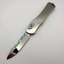 Pre-Owned Heretic Custom Hydra V4 Stainless Steel Handle w/ Abalone Inlays & Cracked Ice S/E