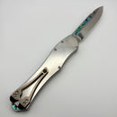 Pre-Owned Heretic Custom Hydra V4 Stainless Steel Handle w/ Abalone Inlays & Cracked Ice S/E