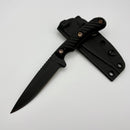 Pre-Owned RMJ Tactical Sparrow Blackout Fixed Blade Black G-10 & Graphite Black MagnaCut