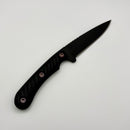 Pre-Owned RMJ Tactical Sparrow Blackout Fixed Blade Black G-10 & Graphite Black MagnaCut
