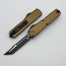 Microtech UTX-70 Gen IV Hellhound w/ Tan Handle & Black M390MK Signature Series 14194-1TAS