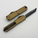 Microtech UTX-70 Gen IV Hellhound w/ Tan Handle & Black M390MK Signature Series 14194-1TAS