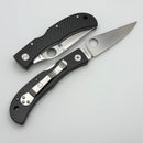 Spyderco Knives Jess Horn Lock Back Carbon Fiber Handles & CruWear Distributor Exclusive C38CFP