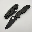 Spyderco Knives ButtonUp Carbon Fiber and 8CR13MOV Black Part Serrated C275CFPSBK