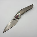 Pre-Owned Poikilo Blade VK-Odon S1 Titanium Handles w/ Zirc Accents & Pearlescent Stonewash M398