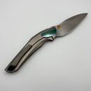 Pre-Owned Poikilo Blade VK-Odon S1 Titanium Handles w/ Zirc Accents & Pearlescent Stonewash M398