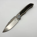 Pre-Owned Microtech ANAX Titanium Integral Hand Rubbed Satin M390 w/ Blue Titanium Pivot Collars & Carbon Fiber Inlay 190C-4CFITI
