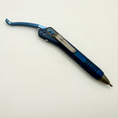 Pre-Owned Marfione Custom Siphon Pen II Titanium Antique Blue Slab w/ Blue Accents