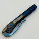 Pre-Owned Marfione Custom Siphon Pen II Titanium Antique Blue Slab w/ Blue Accents