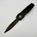 Pre-Owned Microtech Luminary D/E Full Serrated DLC Shadow w/ Tritium Inlaid Slider Signature Series 1270-3DLCTSH