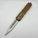 Pre-Owned Factory Blem Microtech Dirac Delta D/E Stonewash w/ Brown Handle 227-10BN